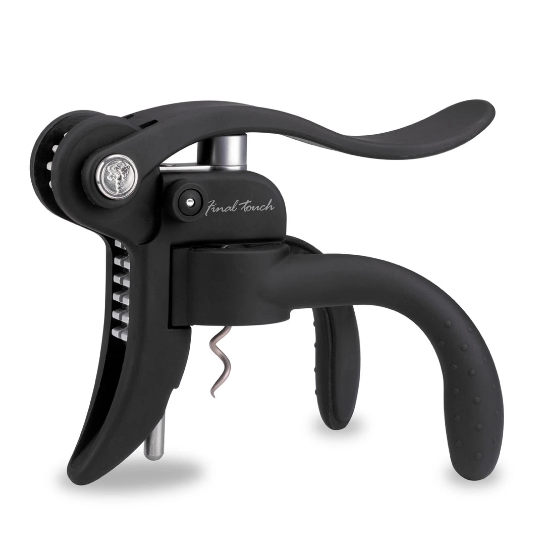 Final Touch Lightning Lever Corkscrew - Black 1 Final Touch Lightning Lever Corkscrew - Black