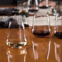 Riedel Winewings Riesling / Champagne Stemless Wine Glasses - Set Of 2 Riedel Winewings Glasses