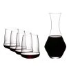 Riedel Winewings Glasses Riedel Winewings Cabernet Stemless Wine Glasses Set Of 4 + Merlot Decanter
