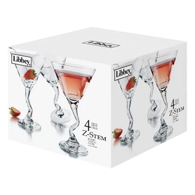 Libbey Z-Stem Martini 9oz Glassware (Set Of 4) Libbey Glassware 4 Libbey Z-Stem Martini 9oz Glassware (Set Of 4) Libbey Glassware